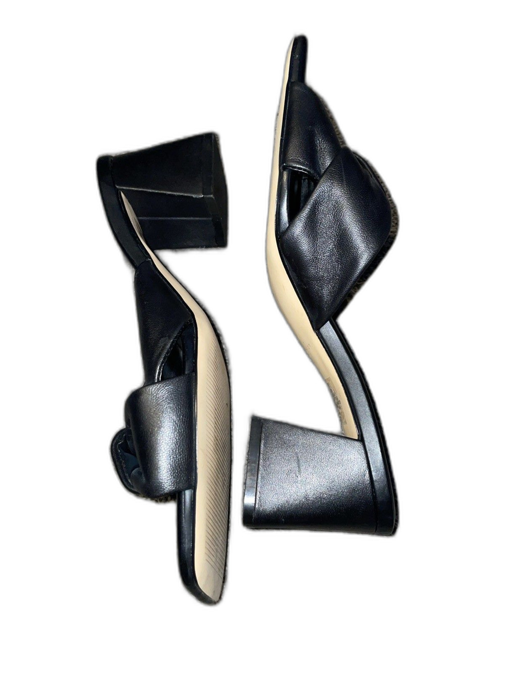 Marc Fisher LTD Twist Knot Leather Sandals Calia Black Size 9.5 - Picture 3 of 4